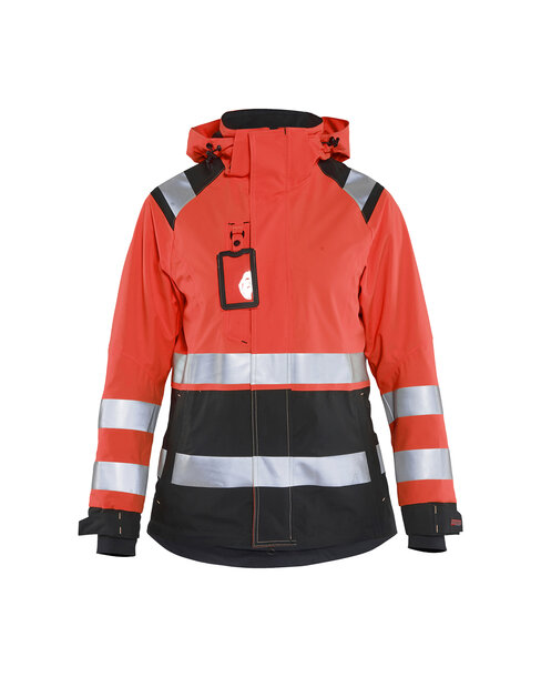 Damen High Vis Shell Jacke High Vis Rot/Schwarz