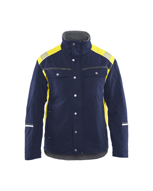 Winterjacke Marineblau/Gelb