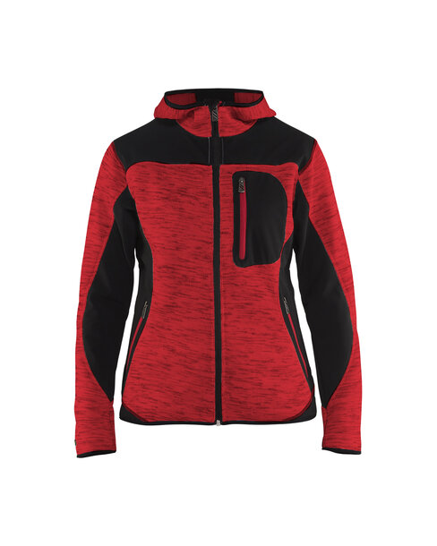 Damen Strickjacke Rot/Schwarz