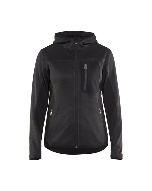 Damen Strickjacke Dunkelgrau/Schwarz