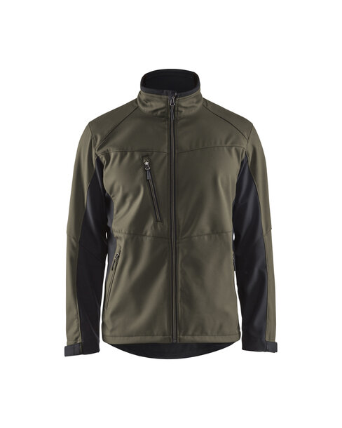 Softshell Jacke Dunkel Olivgrün/Schwarz