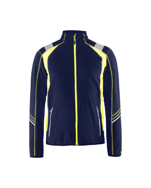 Microfleece Jacke Marineblau/ High Vis Gelb