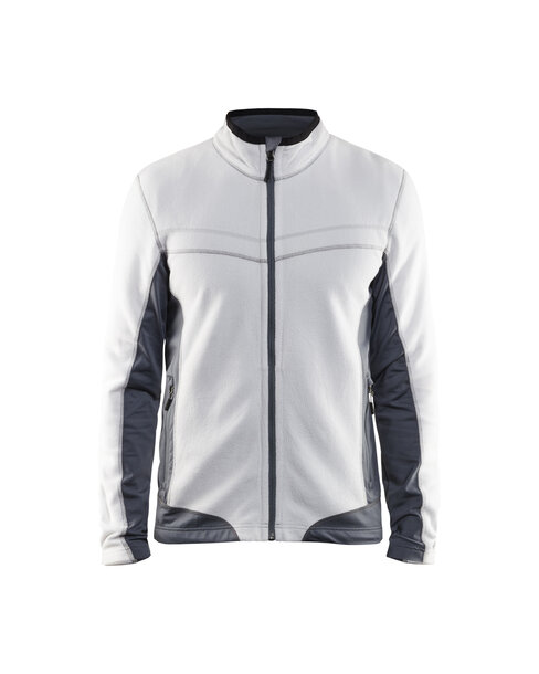 Microfleece Jacke Weiß/Grau