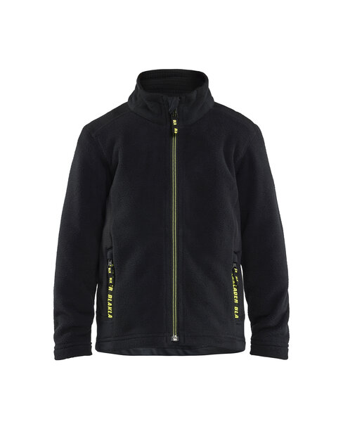 Kinder Microfleece Pullover Schwarz/High Vis Gelb
