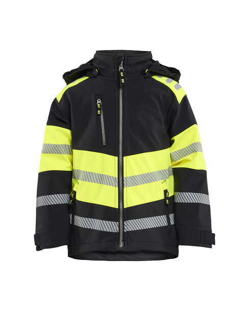 Kinder Softshell Jacke Schwarz/High Vis Gelb
