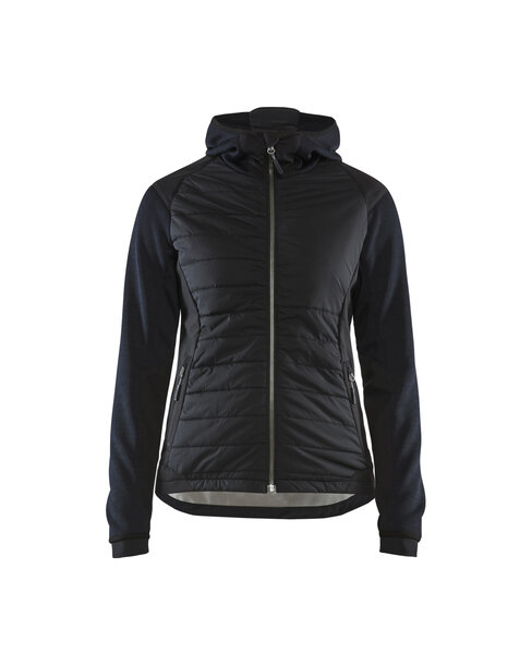 Damen Hybrid Jacke Dunkel Marineblau/Schwarz