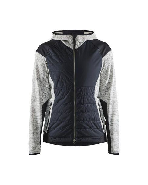 Damen Hybrid Jacke Grau Melange/Schwarz