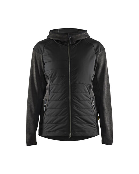 Damen Hybrid Jacke Dunkelgrau/Schwarz