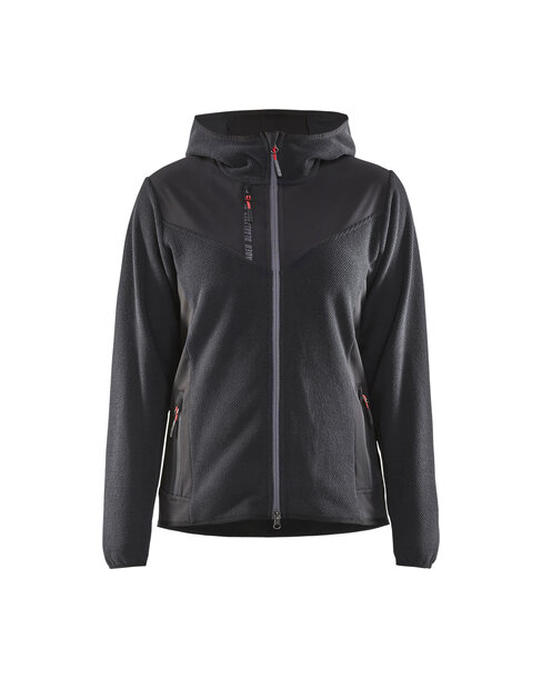 Damen Strickjacke Dunkelgrau/Schwarz