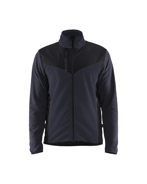 Strickjacke mit Softshell Dunkel Marineblau/Schwarz