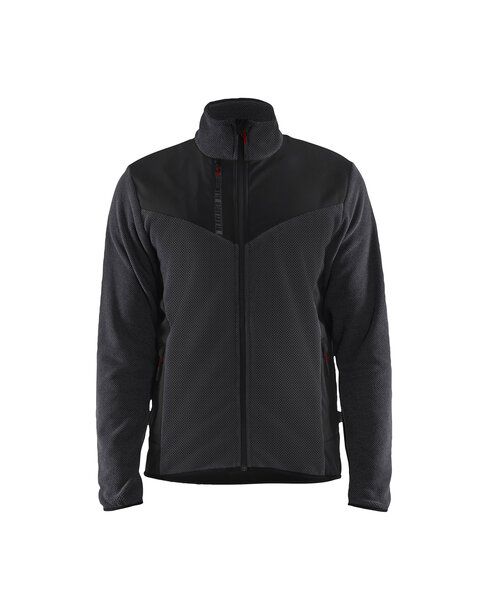 Strickjacke mit Softshell Dunkelgrau/Schwarz
