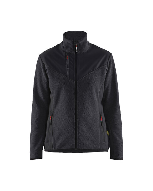Damen Strickjacke mit Softshell Dunkelgrau/Schwarz