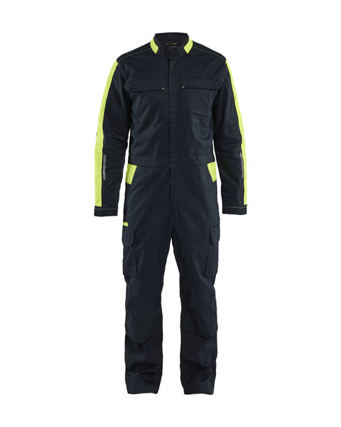 Industrie Overall Stretch Dunkel Marineblau/High Vis Gelb