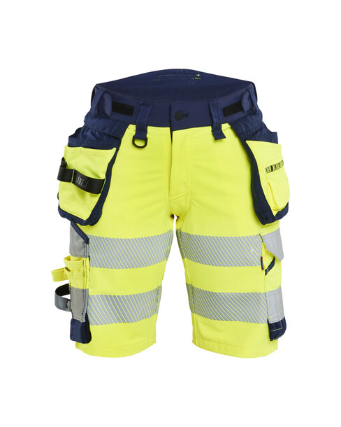Damen Shorts High Vis 4-Wege-StretchHigh Vis Gelb/Marineblau