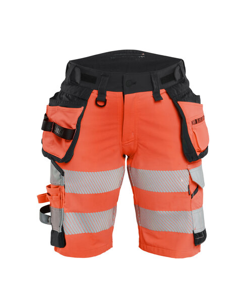 Damen Shorts High Vis 4-Wege-StretchHigh Vis Rot/Schwarz