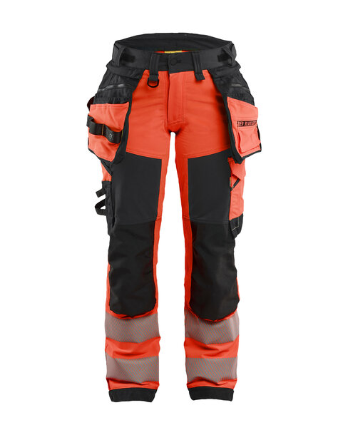 Damenhose High Vis 4-Wege-StretchHigh Vis Rot/Schwarz