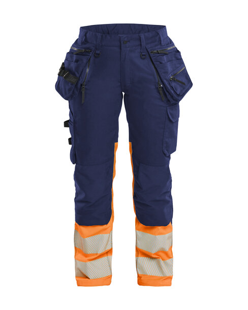 Damen High Vis Hose Stretch Marineblau/Orange
