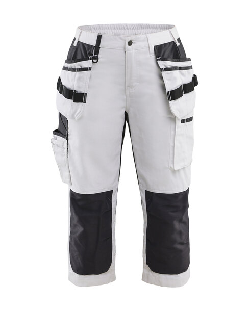 Maler Piratenhose für Damen mit StretchWeiß/Schwarz