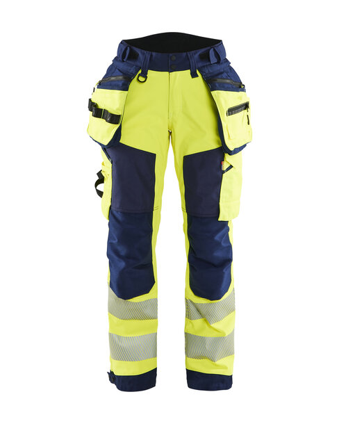 Damen High Vis Softshell Arbeitshose High Vis Gelb/Marineblau