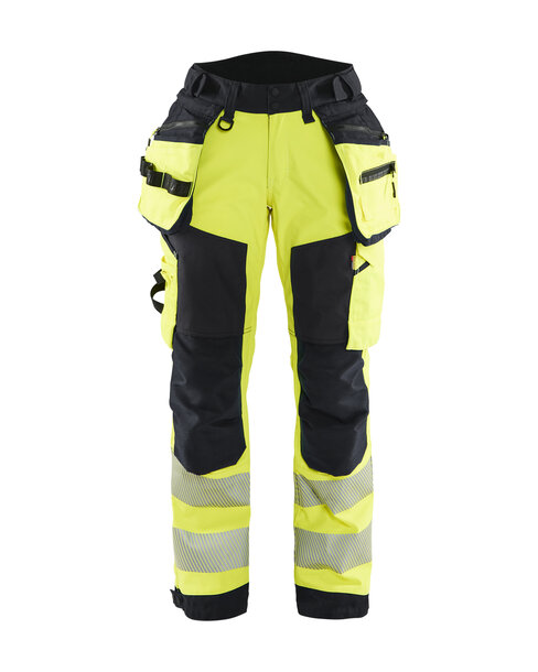 Damen High Vis Softshell Arbeitshose High Vis Gelb/Schwarz