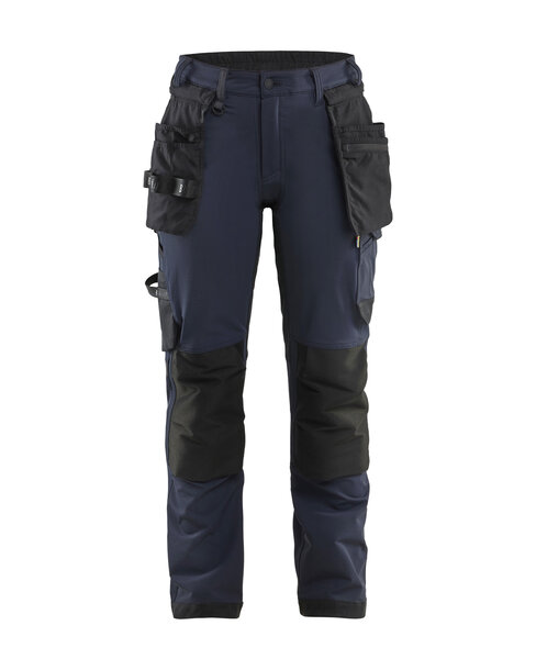 Damen Handwerkerhose 4-Wege-StretchDunkel Marineblau/Schwarz