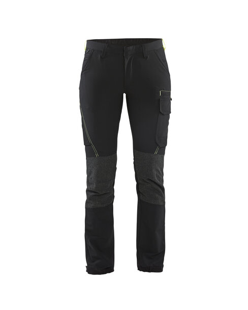 Damen Service Arbeitshose 4-Wege-Stretch Schwarz/Gelb