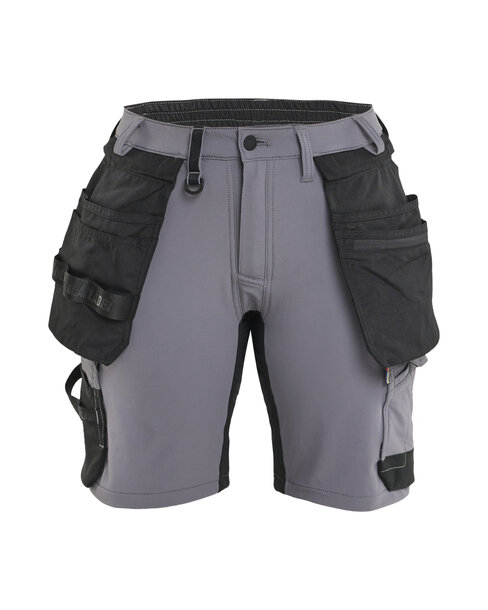 Damen Handwerkershorts 4-Wege-StretchMittelgrau/Schwarz