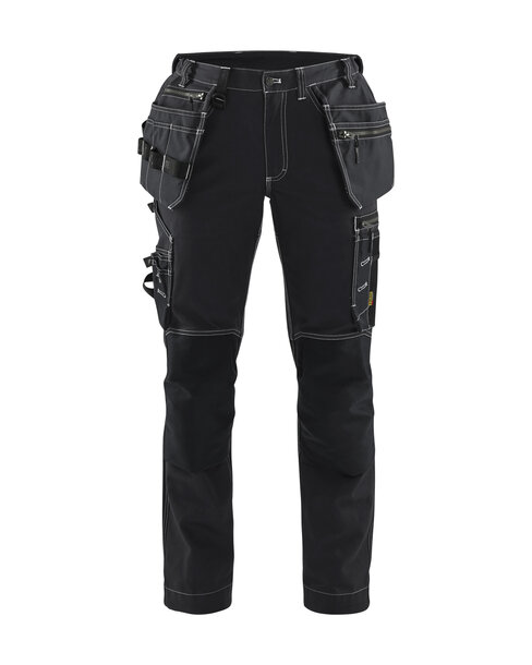 Damen Handwerker Arbeitshose mit Stretch Schwarz