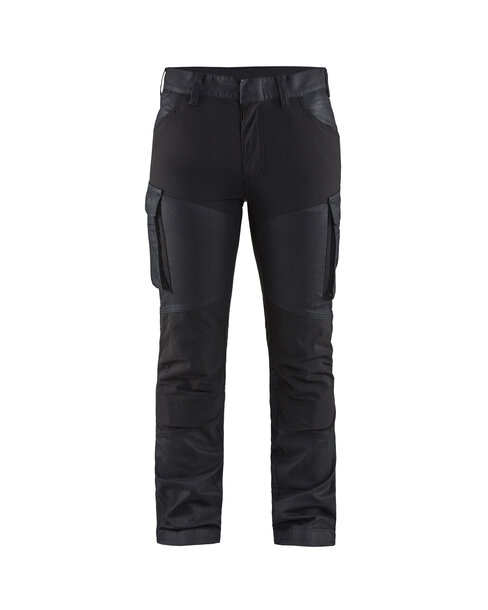 Damen Service Arbeitshose Denim Stretch Marineblau/Schwarz