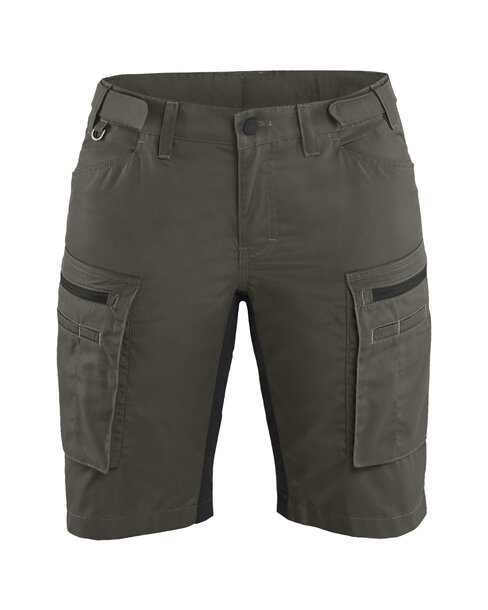Damen Service Shorts Stretch Dunkel Olivgrün/Schwarz