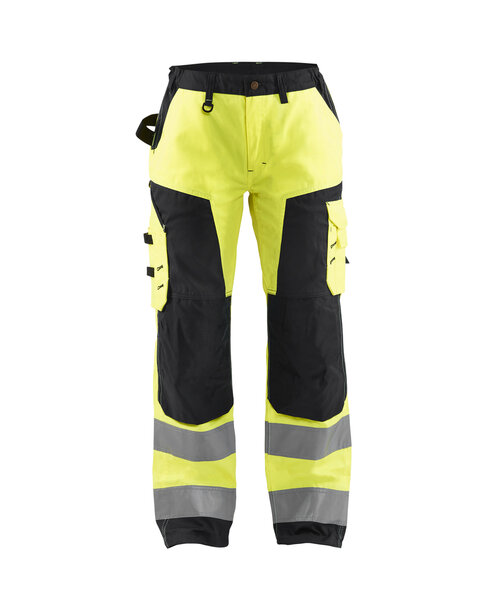 Damen High Vis Arbeitshose ohne Werkzeugtaschen High Vis Gelb/Schwarz