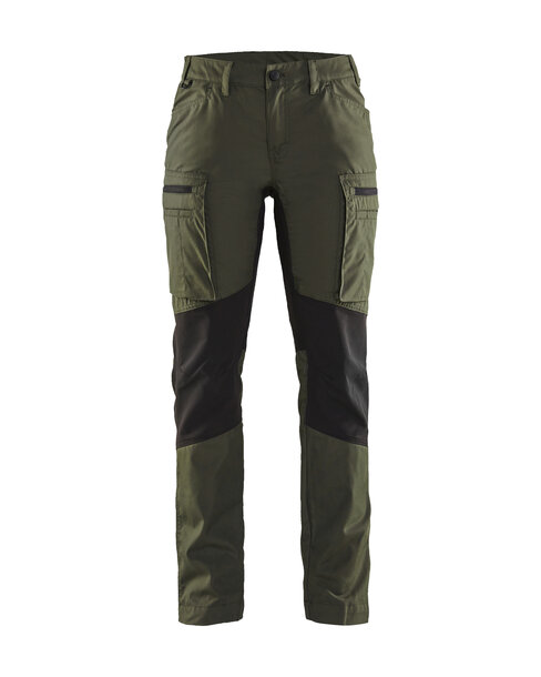 Damen Service Arbeitshose Stretch4298 Waldgrün/Schwarz