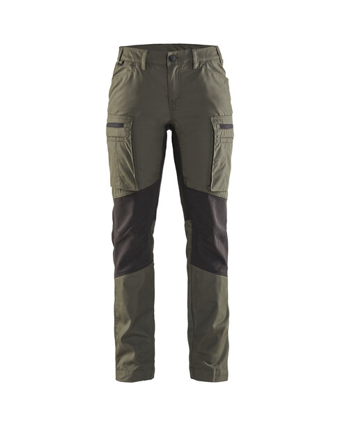 Damen Service Arbeitshose Stretch Armygrün/Schwarz
