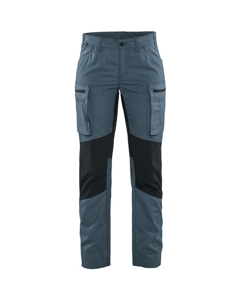 Damen Service Arbeitshose Stretch Taubenblau/Dunkel Marineblau