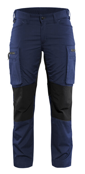Damen Service Arbeitshose Stretch Marineblau/Schwarz