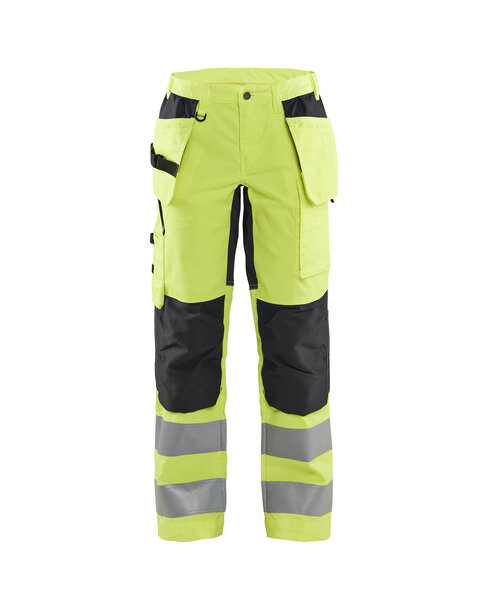 Damen High Vis Arbeitshose mit Stretch High Vis Gelb/Schwarz