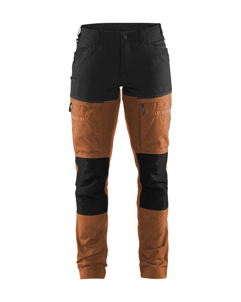 Damen Servicehose mit Stretch Rostbraun/Schwarz