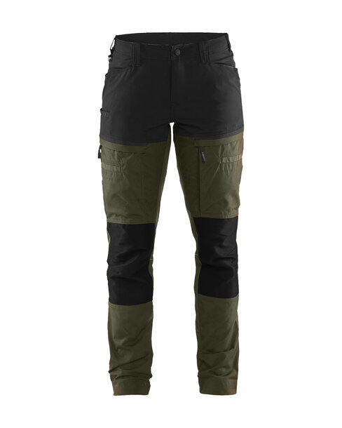 Damen Service Arbeitshose mit Stretch Waldgrün/Schwarz