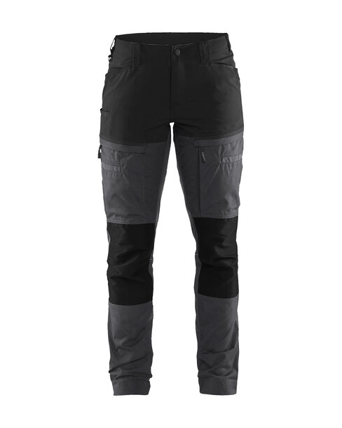 Damen Servicehose mit Stretch Mittelgrau/Schwarz