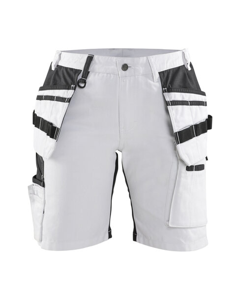 Damen Maler Shorts mit Stretch X1900 Weiß/Schwarz