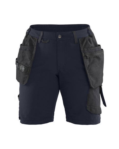Damen Handwerker Shorts 4-Wege-Stretch Dunkel Marineblau/Schwarz