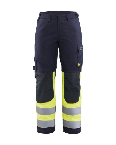 Damen Multinorm Arbeitshose inhärent Marineblau/ High Vis Gelb