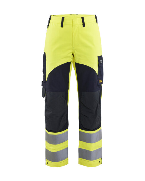 Damen Multinorm Arbeitshose Inhärent High Vis Gelb/Marineblau