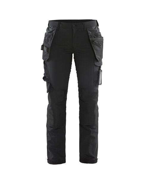 Damen Handwerker Arbeitshose  4-Wege-Stretch Schwarz/Dunkelgrau