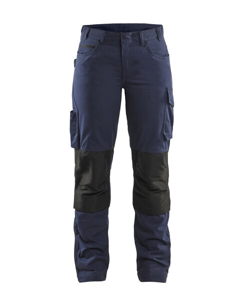 Damen Service Arbeitshose mit Stretch Dunkel Marineblau/Schwarz