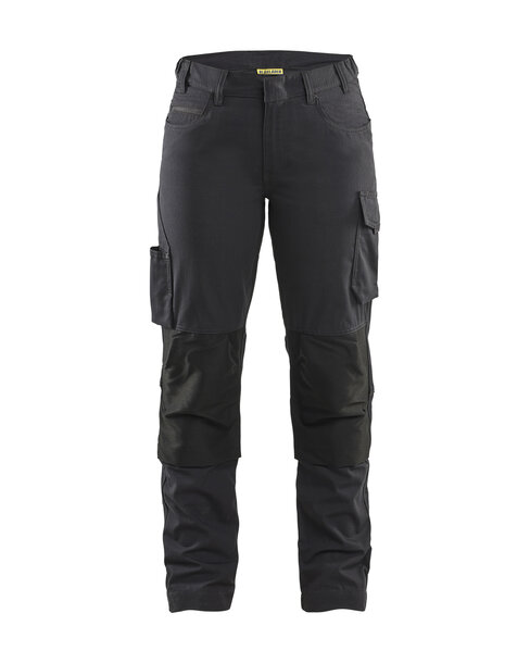 Damen Service Arbeitshose mit Stretch Schwarz/Dunkelgrau