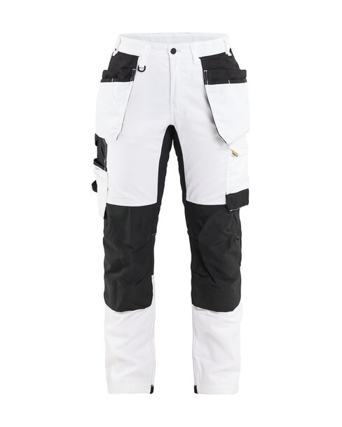 DAMEN MALERHOSE STRETCH Weiß/Schwarz