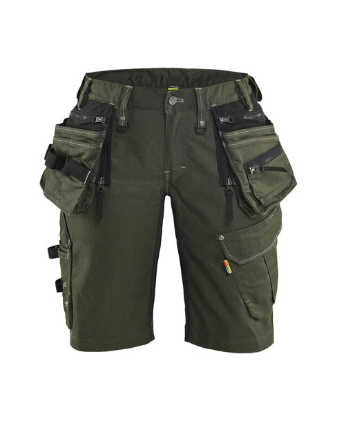 Damen Handwerker Shorts X1900 Stretch Waldgrün/Schwarz