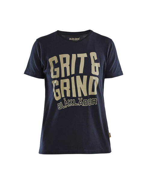 Damen T-Shirt Grit and Grind Dunkel Marineblau