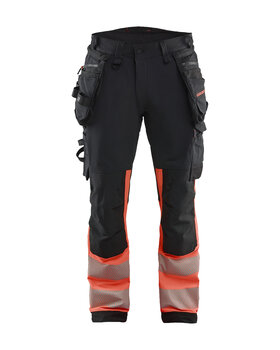 High Vis Hose 4-Wege-StretchSchwarz/High Vis Rot